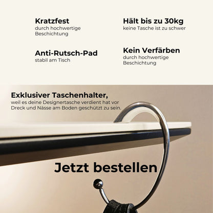 Taschenhalter für den Tisch - Metallfinish silber