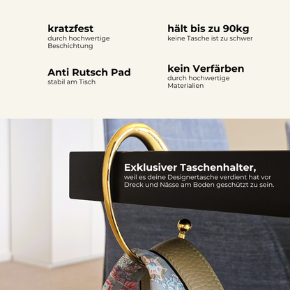 Taschenhalter für den Tisch - Metallfinish gold
