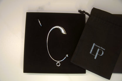 Taschenhalter für den Tisch - Metallfinish silber