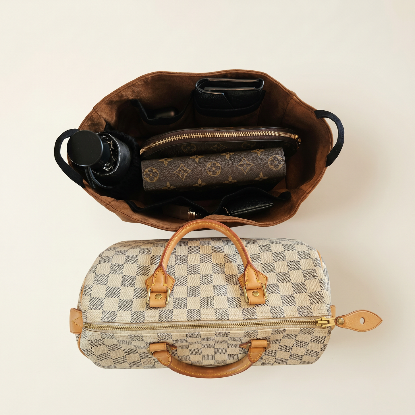 Taschenorganizer Louis Vuitton Speedy Hermès Aufteilung