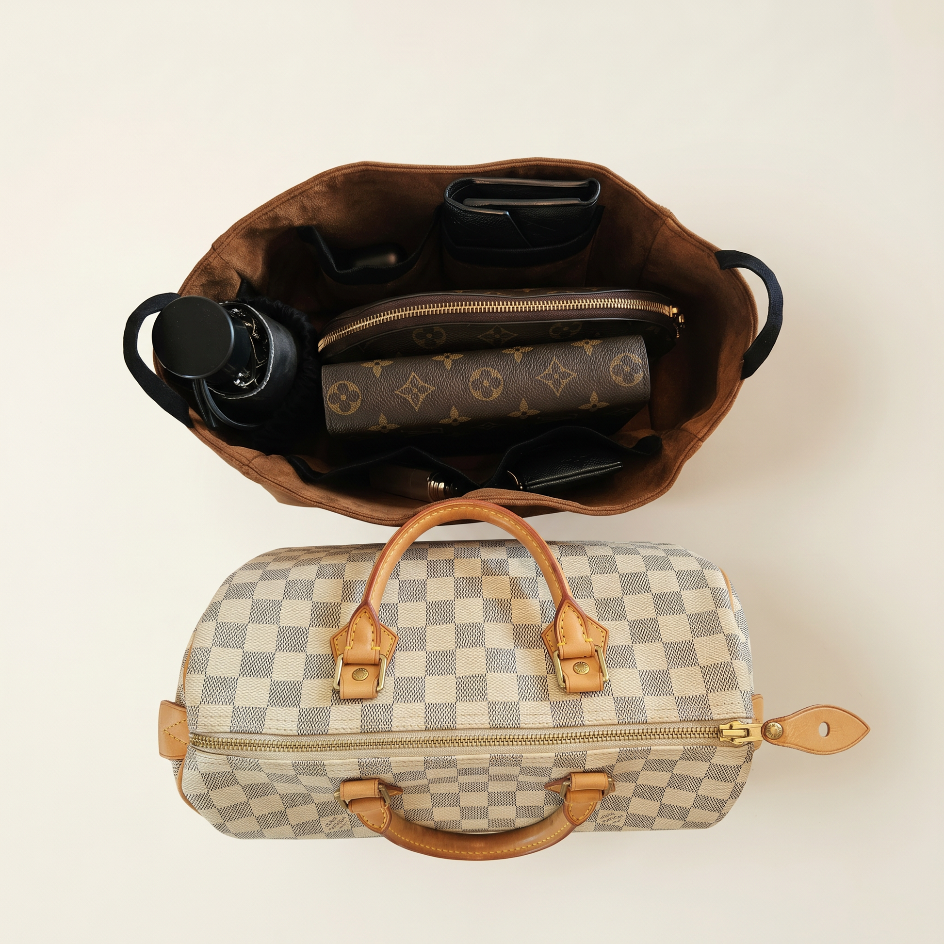 Taschenorganizer Louis Vuitton Speedy Hermès Aufteilung